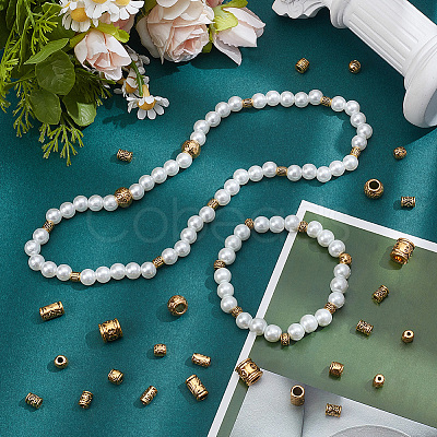 100Pcs 10 Styles Tibetan Style Zinc Alloy Beads FIND-SP0005-94-1