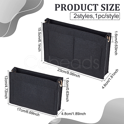 2Pcs 2 Style Wool Felt Bag Organizer Inserts FIND-WR0007-41B-1