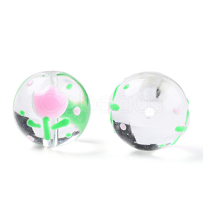 Transparent Glass with Enamel Beads LAMP-T011-20B-1