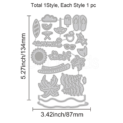 Carbon Steel Cutting Dies Stencils DIY-WH0263-0271-1