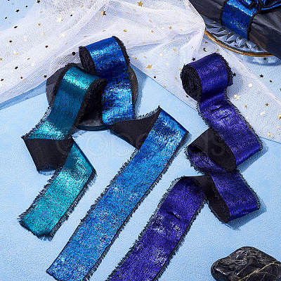 3 Rolls 3 Colors Polyester Frayed Ribbon DIY-TA0011-50-1