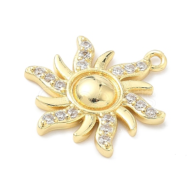 Brass Micro Pave Clear Cubic Zirconia Pendants KK-G548-01B-G-1