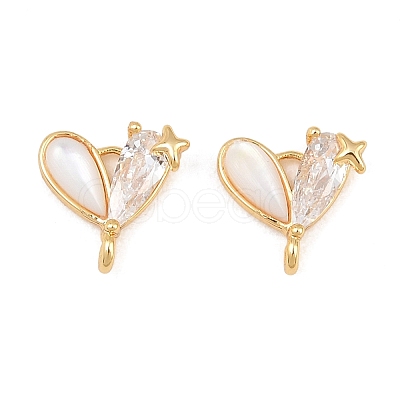 Brass Pave Clear Cubic Zirconia Connector Charms SH-CBA16A6-02G-1