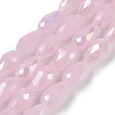 Opaque Solid Color Electroplate Glass Beads Strands EGLA-N013-J4mm-B01-1
