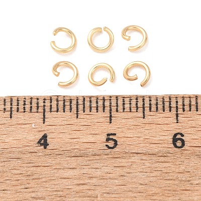 Brass Open Jump Rings KK-G604-08G-15-1