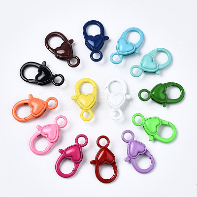 Spray Painted Eco-Friendly Alloy Lobster Claw Clasps PALLOY-T080-04-NR-1