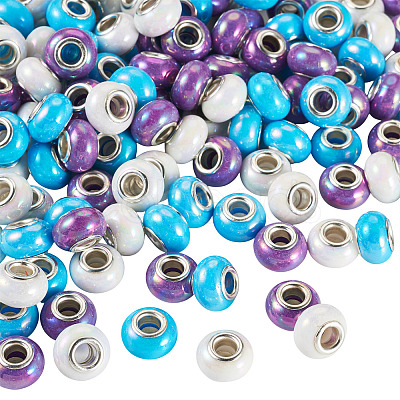 150Pcs Opaque Resin European Beads RESI-TA0004-72A-1