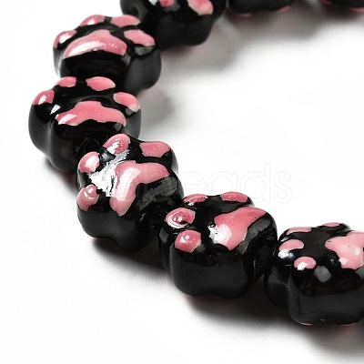 Handmade Printed Porcelain Beads PORC-F005-02B-1