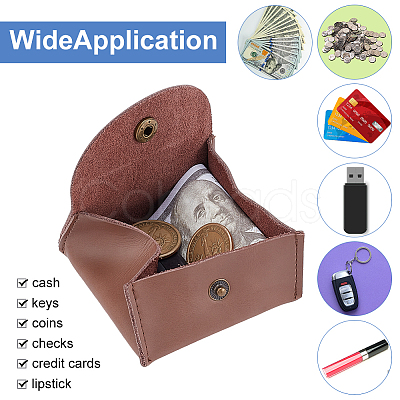 2Pcs 2 Colors Rectangle Cowhide Multipurpose Makeup Bags AJEW-AN0007-40-1