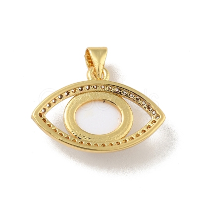 Brass Micro Pave Cubic Zirconia Pendants KK-B059-40G-C-1