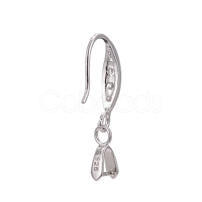 Anti-Tarnish Rhodium Plated 925 Sterling Silver Earring Hooks STER-F033-55P-1