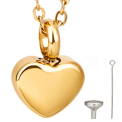 Stainless Steel Urn Ashes Necklace NJEW-CN0001-03G-1