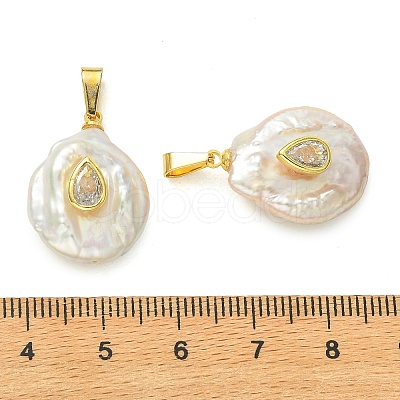 Natural Keshi Pearl Pendants PALLOY-JF05997-1