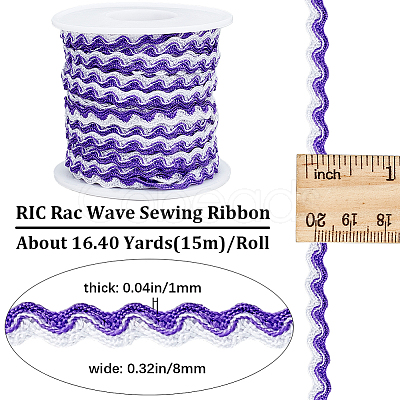 Gorgecraft 15M Polyester Wavy Fringe Trim Ribbon OCOR-GF0003-04B-1