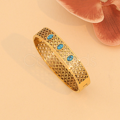 Hollow 304 Stainless Steel Hinged Bangles for Women FS-WG1F530-01-1