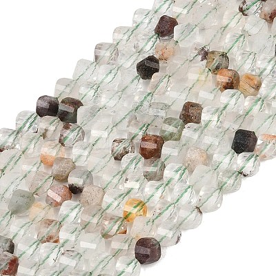 Natural Green Lodolite Quartz Beads Strands G-P611-C30-01-1
