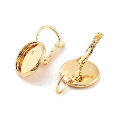 Rack Plating Brass Leberback Earring KK-C063-16G-1