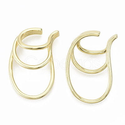 Brass Cuff Earrings EJEW-S201-204G-NF-1