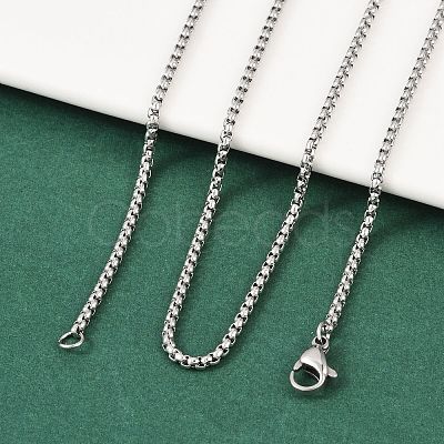 Tarnish Resistant 304 Stainless Steel Venetian Chain Necklace Making STAS-A028-N032P-1
