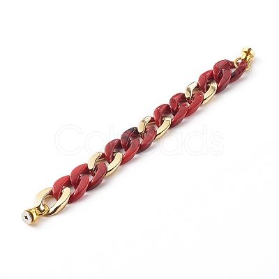 Acrylic & CCB Plastic Curb Chain Phone Case Chain HJEW-JM00485-03-1