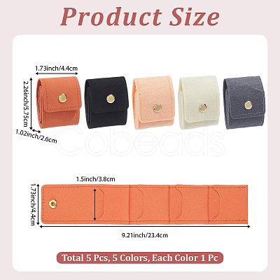 5Pcs 5 Styles PU Leather Jewelry Rolls ABAG-CL0001-69-1