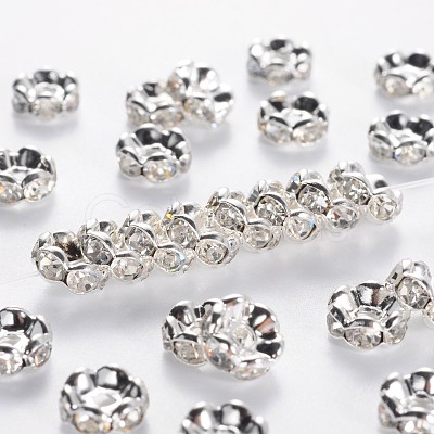 Brass Middle East Rhinestone Spacer Beads RSB029NF-01-1