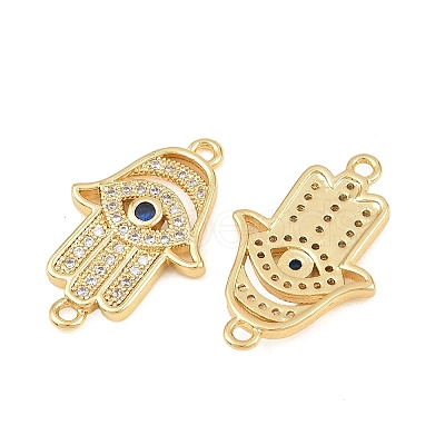 Brass Micro Pave Marine Blue Cubic Zirconia Connector Charms CU-CBAB719-07G-B-1
