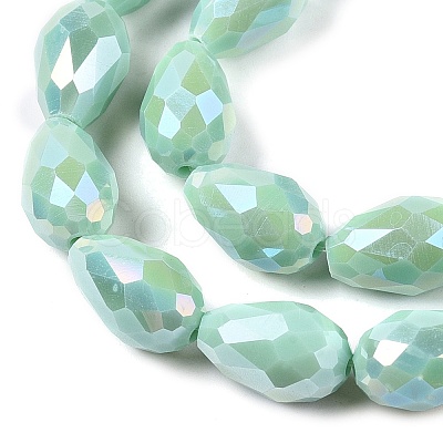 Opaque Solid Color Electroplate Glass Beads Strands EGLA-N013-P10mm-B14-1
