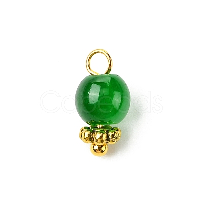 200Pcs Imitation Jade Round Glass Beads Charms FIND-HY0001-25-1