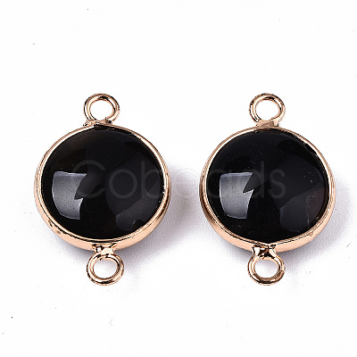 Natural Black Agate Links Connectors G-N326-85A-1