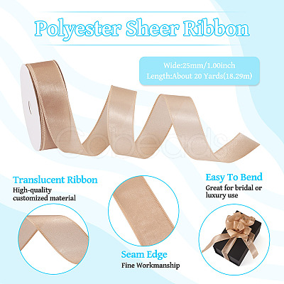 1 Roll Transparent Polyester Ribbon OCOR-TA0002-34E-1