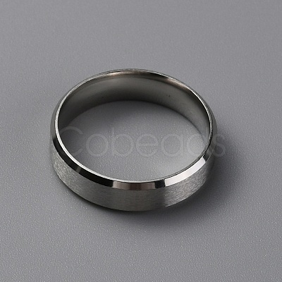 Matte Style 304 Stainless Steel Wide Band Finger Rings for Women Men RJEW-WH0009-14E-P-1
