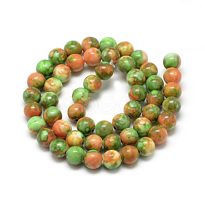 Synthetic Ocean White Jade Beads Strands G-S254-6mm-C02-1