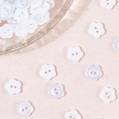 200Pcs 2-Hole Resin Buttons RESI-SP0001-52B-1