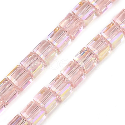 Electroplate Transparent Glass Beads Strands EGLA-B011-07A-AB05-1