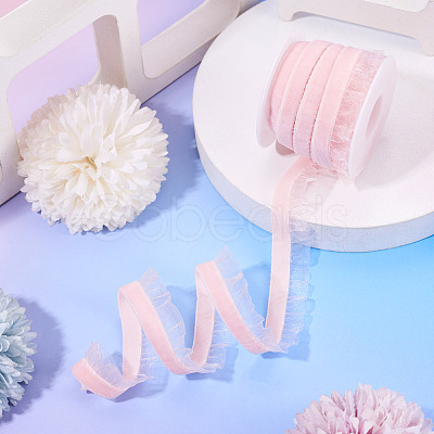 5 Yards Elastic Velvet Organza Ribbon SRIB-TA0001-28E-1