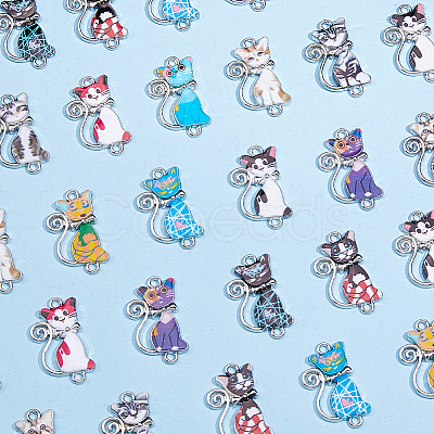 48Pcs 12 Colors Alloy Enamel Connectors Charms FIND-DC0007-22-1