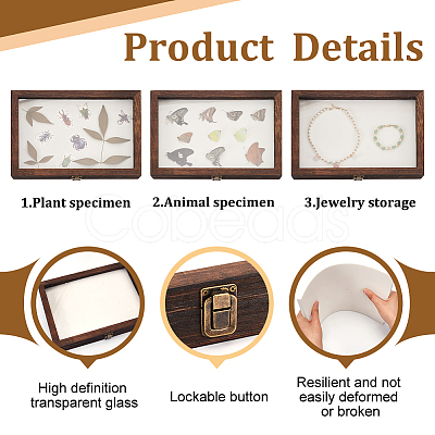 Wood Jewelry Presentation Boxes with White EVA Foam Mat Inside ODIS-WH0061-06A-1