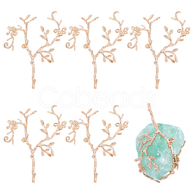 6Pcs Brass Pendant Rhinestone Settings KK-ME0001-13-1