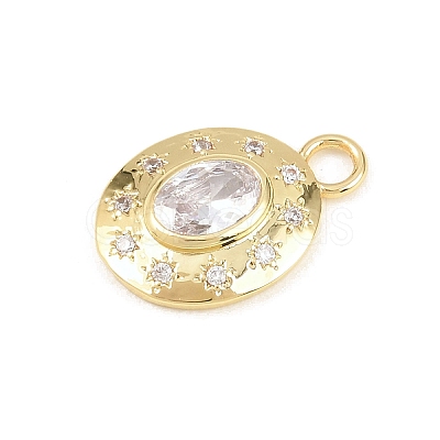 Brass Micro Pave Cubic Zirconia Pendants KK-Z151-16G-02-1