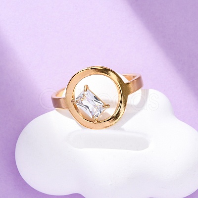 304 Stainless Steel Adjustable Cuff Rings for Women RJEW-B126-06G-02-1