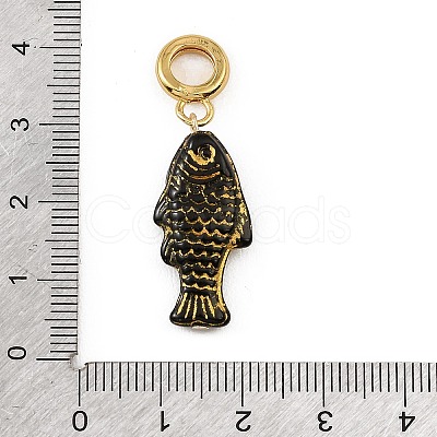 Brass Resin & Enamel European Dangle Charms KK-CBA217A-07G-02-1