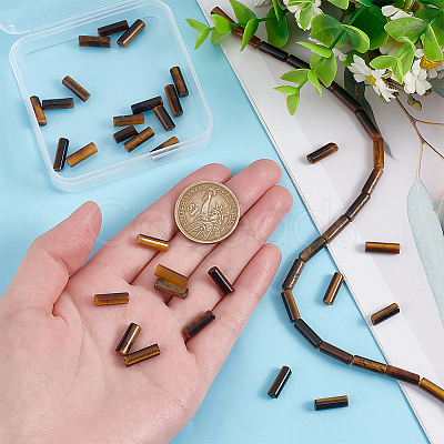 2 Strands Natural Tiger Eye Stone Beads Strands G-OC0004-89-1
