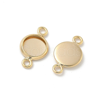 Flat Round Brass Connector Cabochon Settings KK-K414-13G-G-1