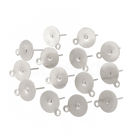 Non-Tarnish 304 Stainless Steel Stud Earring Settings STAS-T031-19-8mm-1
