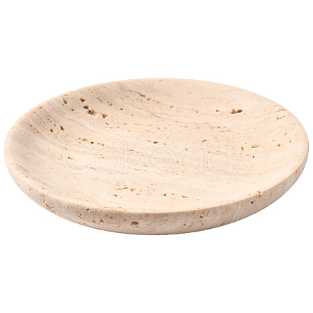 1Pc Flat Round Shape Marble Desktop Storage Tray AJEW-BBC0002-56-1