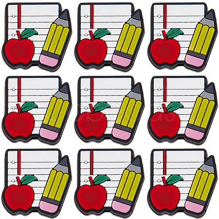 12Pcs Teachers' Day Food Grade Silicone Focal Beads SIL-SC0001-82-1