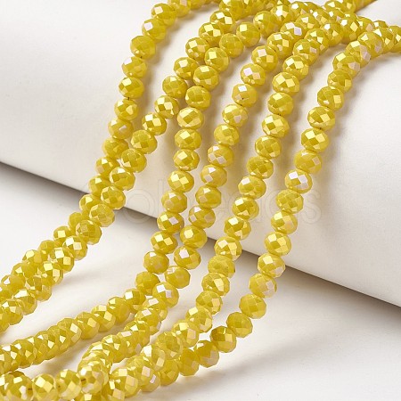Electroplate Opaque Glass Beads Strands EGLA-A034-P4mm-T09-1
