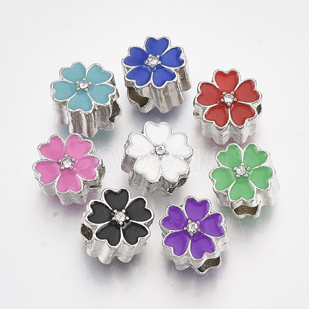 Platinum Plated Alloy European Beads MPDL-S067-27-1