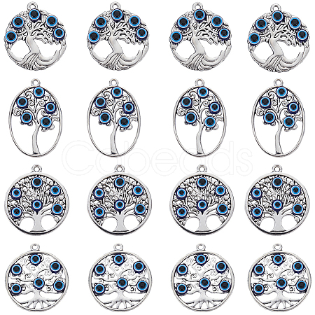 16Pcs 4 Styles Tibetan Style Alloy Pendants FIND-SC0009-14-1